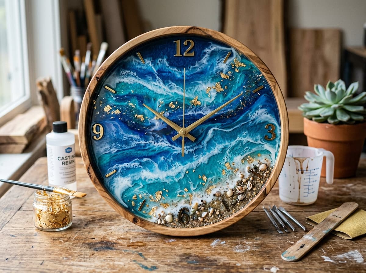 Resin Art Clock